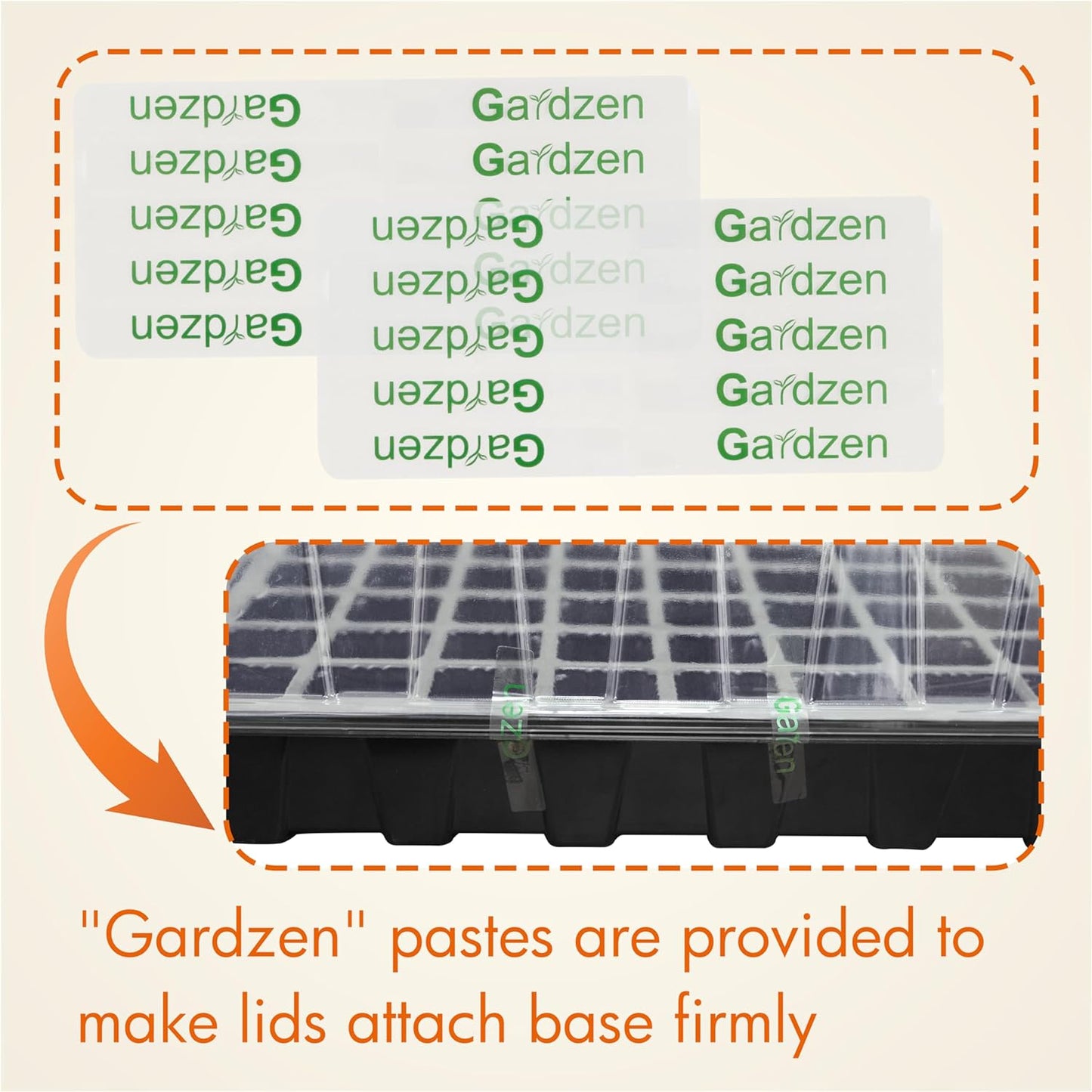 5-Set Seed Starter Tray Kits, Durable Plant Germination Trays with Humidity Vented Domes and Bases, Ideal for Seed Starting, Indoor Gardening, and Greenhouse (Total 200 Cells)